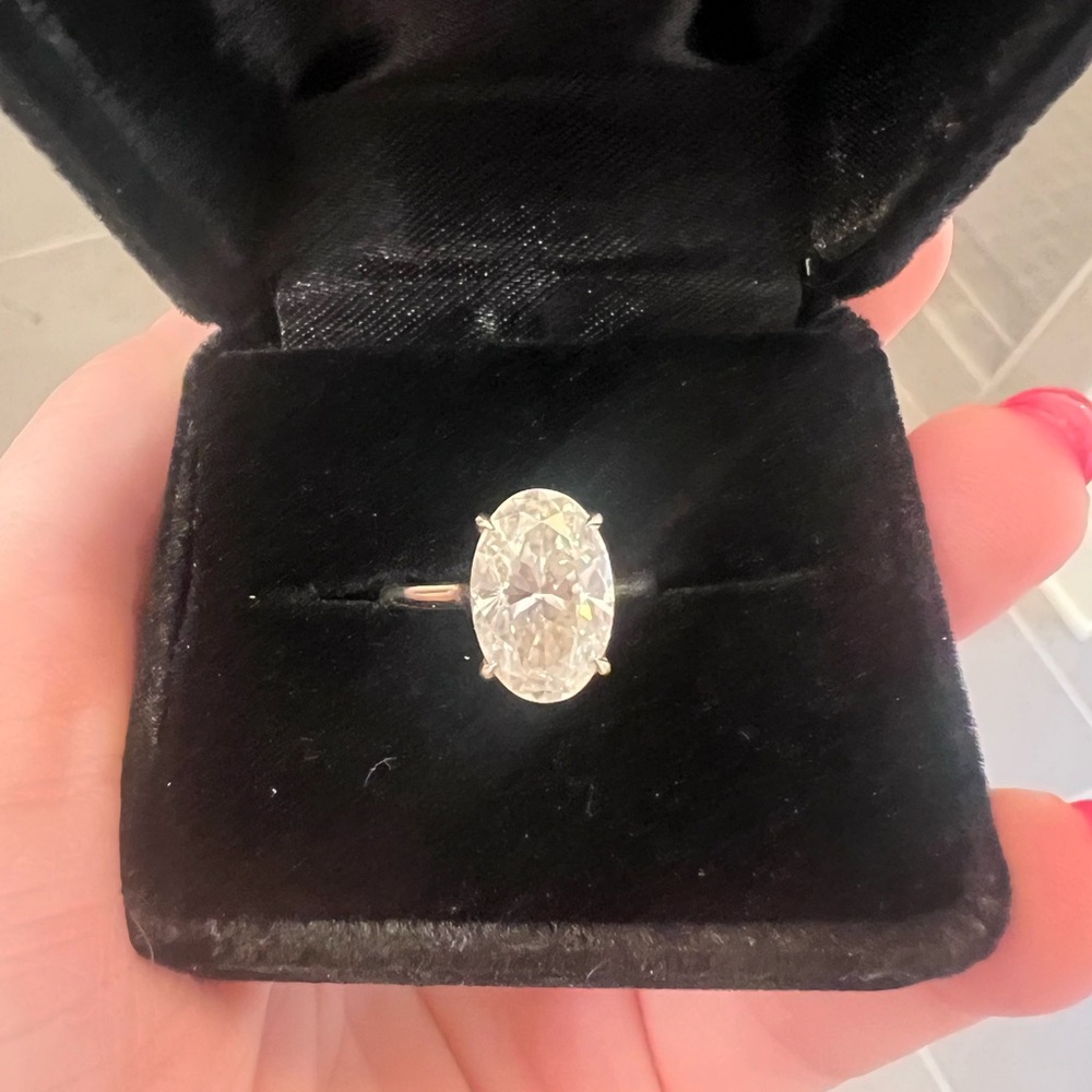 3ct Oval Mossainite Ring